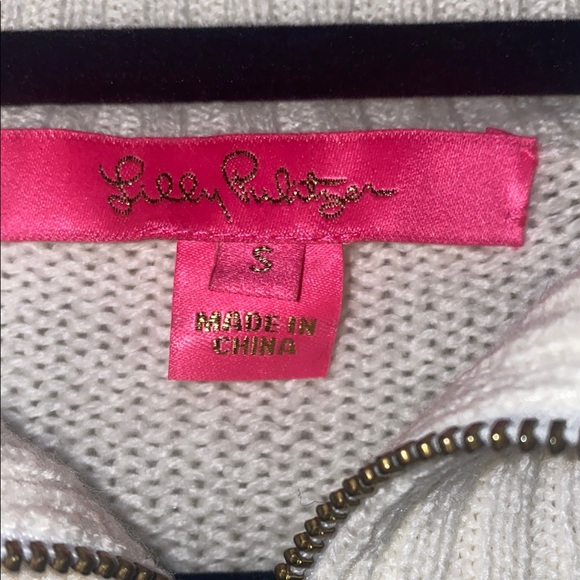 Lilly Pulitzer Womens Small Pink & White Sweater with Embroidered Tennis racket - Picture 11 of 16